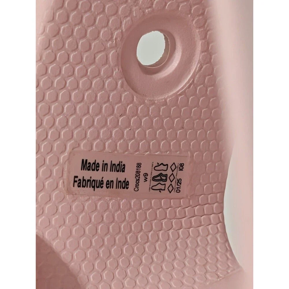 Crocs Baya Slide Sandals Pink Quartz Womens 9 Slip On Comfort Flat 208188